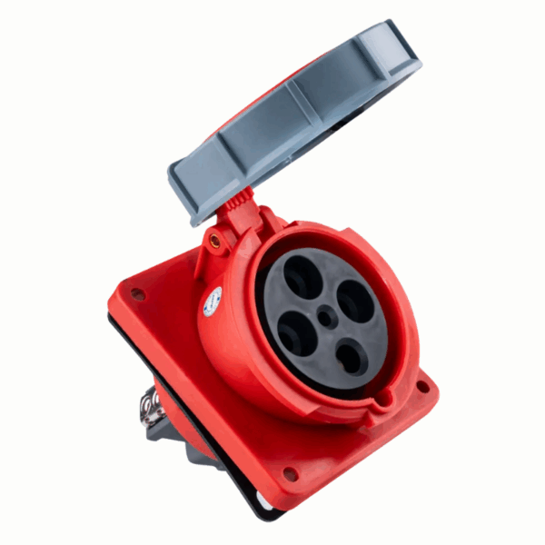 Ổ cắm loại cố định bắt trên bảng điện xéo 4 cực, 63A, IP67 mã MPN2-4342 1