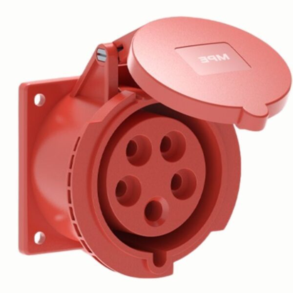 Ổ cắm loại cố định bắt trên bảng điện xéo 4 cực, 32A, IP44 mã MPN2-424 3