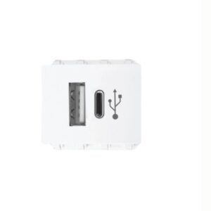 Ổ cắm sạc USB type A và type C, dòng điện DC 5V-3.1A mã A6USB-A/C 5