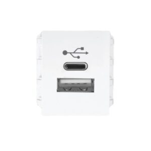 Ổ cắm sạc USB type A và type C, dòng điện DC 5V-3.1A mã A6USB-A/C 6
