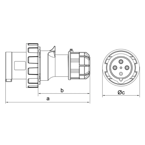 Phích cắm loại di động có kẹp giữ dây 4 cực, 125A, IP67 mã MPN2-044K 7