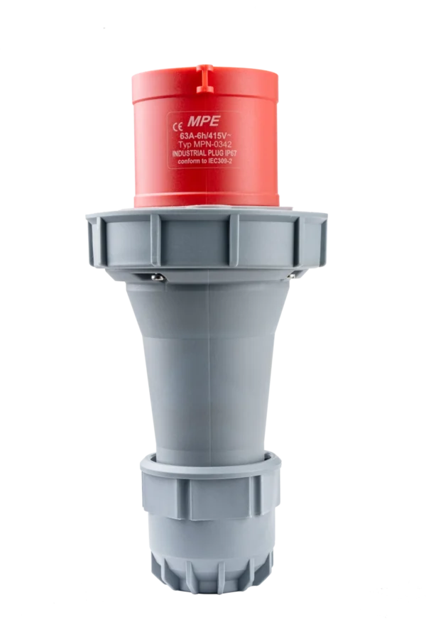 Phích cắm loại di động có kẹp giữ dây 4 cực, 63A, IP67 mã MPN-0342 3