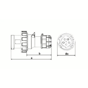 Phích cắm loại di động có kẹp giữ dây 5 cực, 16A, IP44 mã MPN2-015 11