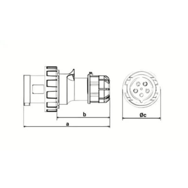 Phích cắm loại di động có kẹp giữ dây 5 cực, 16A, IP44 mã MPN2-015 5