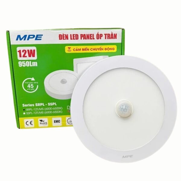LED Panel ốp nổi nhôm, mặt tròn, cảm biến chuyển động 24W ánh sáng trắng SRPL-24T/MS 3