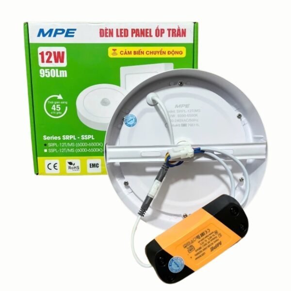 LED Panel ốp nổi nhôm, mặt tròn, cảm biến chuyển động 24W ánh sáng trắng SRPL-24T/MS 4