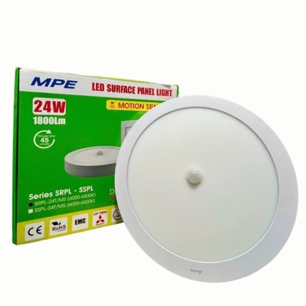 LED Panel ốp nổi nhôm, mặt tròn, cảm biến chuyển động 24W ánh sáng trắng SRPL-24T/MS 5