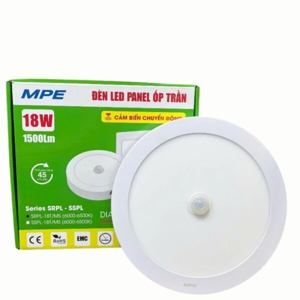 LED Panel ốp nổi nhôm, mặt tròn, cảm biến chuyển động 24W ánh sáng trắng SRPL-24T/MS 6