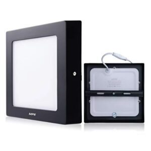 LED Panel ốp nổi nhôm, thân đen, mặt vuông 12W ánh sáng vàng SSPLB-12V 6
