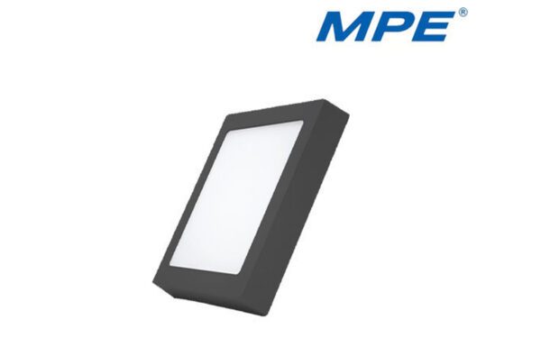 LED Panel ốp nổi nhôm, thân đen, mặt vuông 12W ánh sáng vàng SSPLB-12V 1