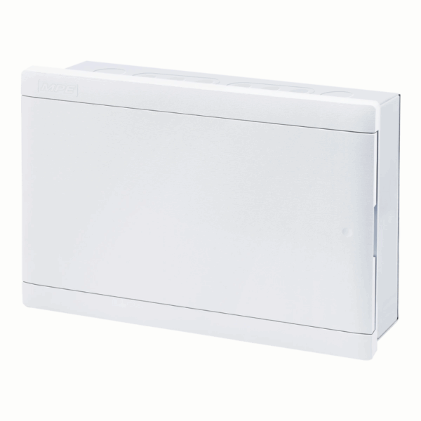 Tủ điện âm tường thanh ray điều chỉnh đa hướng, nắp mở ngang chứa MCB 10-12 cực mã G-12 1