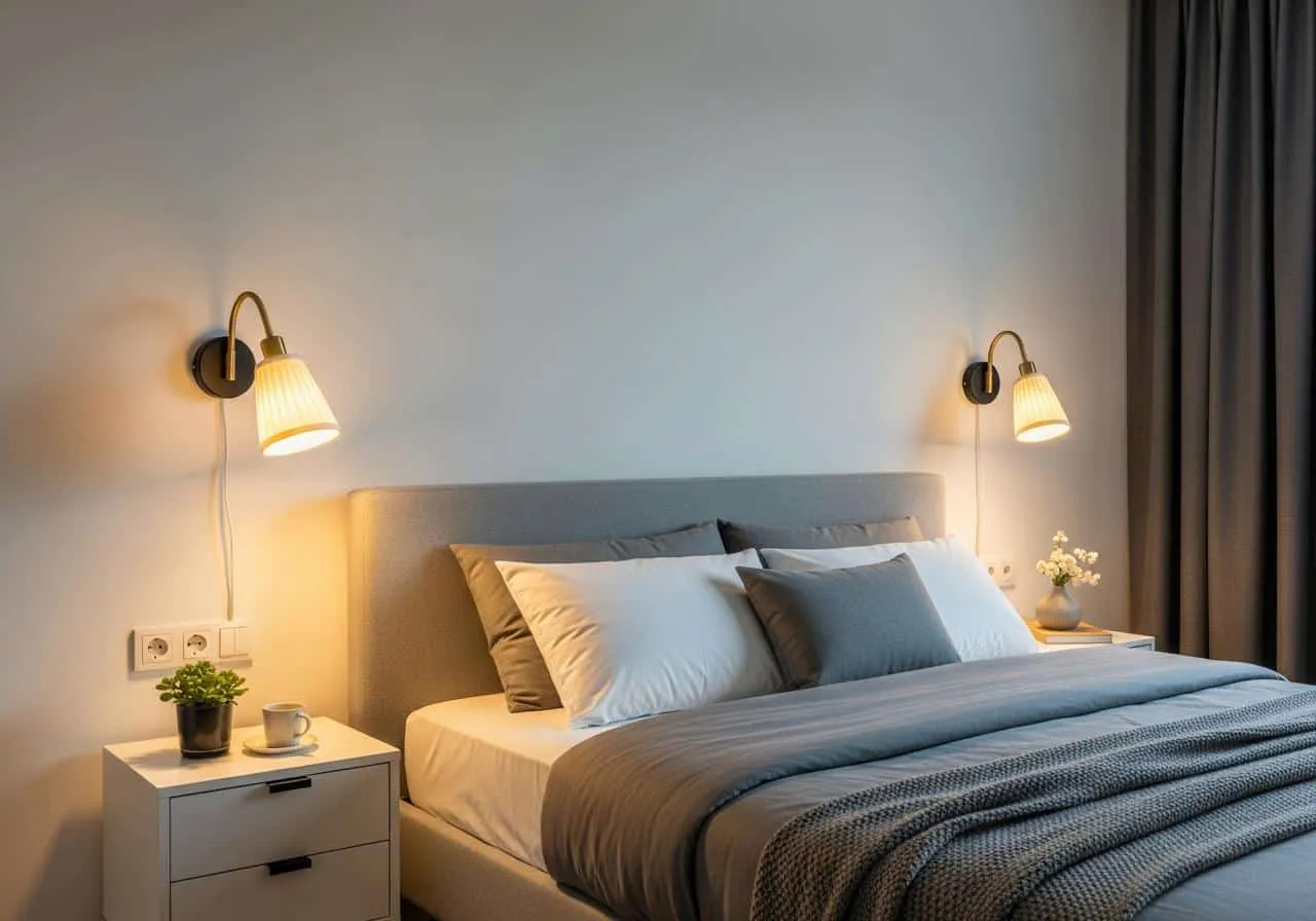 Bố trí đèn ngủ treo tường 2 Bố trí đèn ngủ treo tường