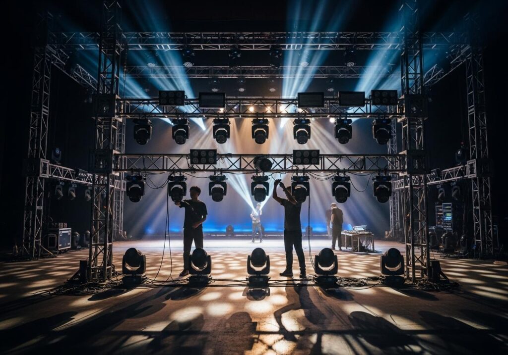 Bố trí đèn sân khấu 1 Bố trí đèn sân khấu