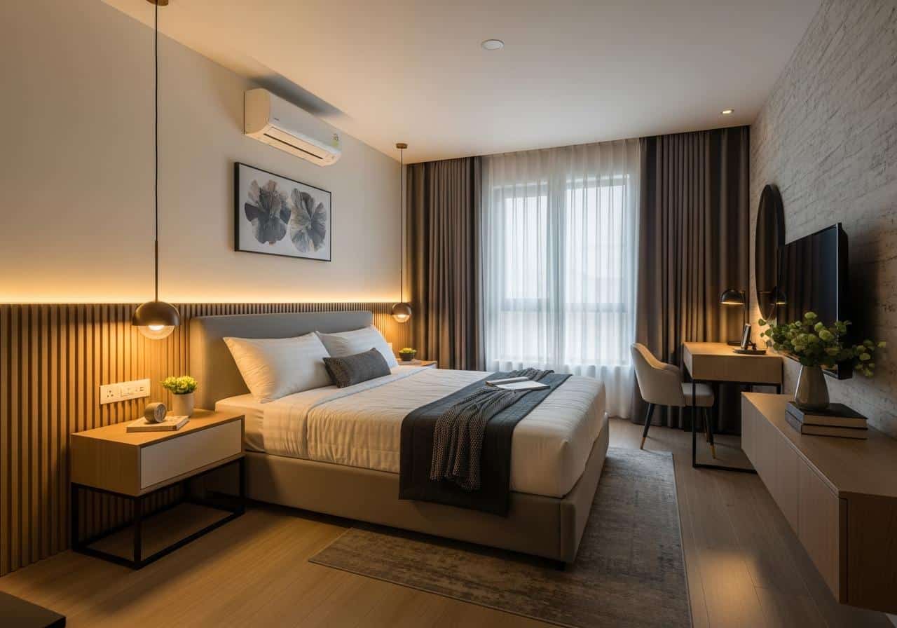 Bố trí đèn trong phòng ngủ 4 💡 3. Kỹ thuật bố trí ánh sáng