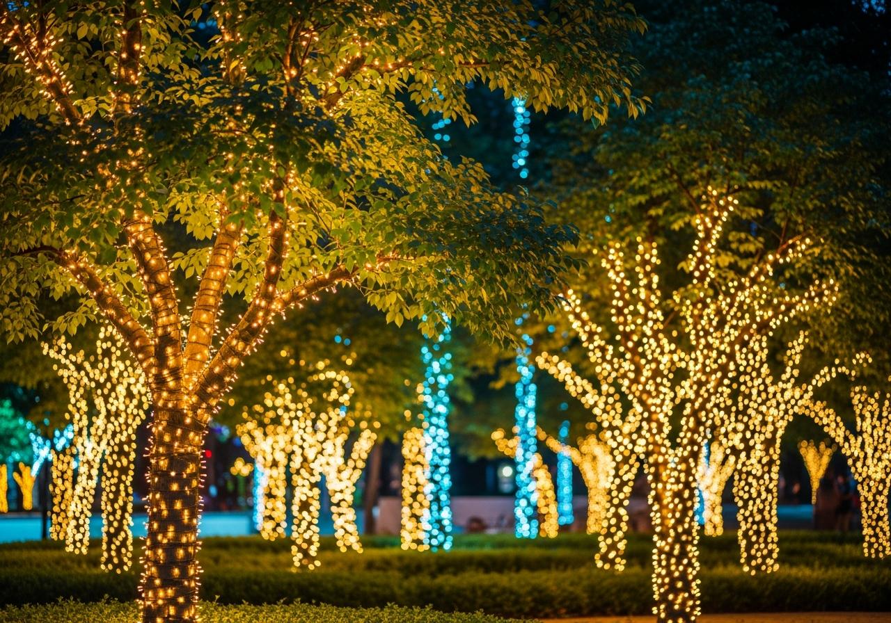 Bóng đèn trang trí cây xanh 2 Bóng đèn trang trí cây xanh