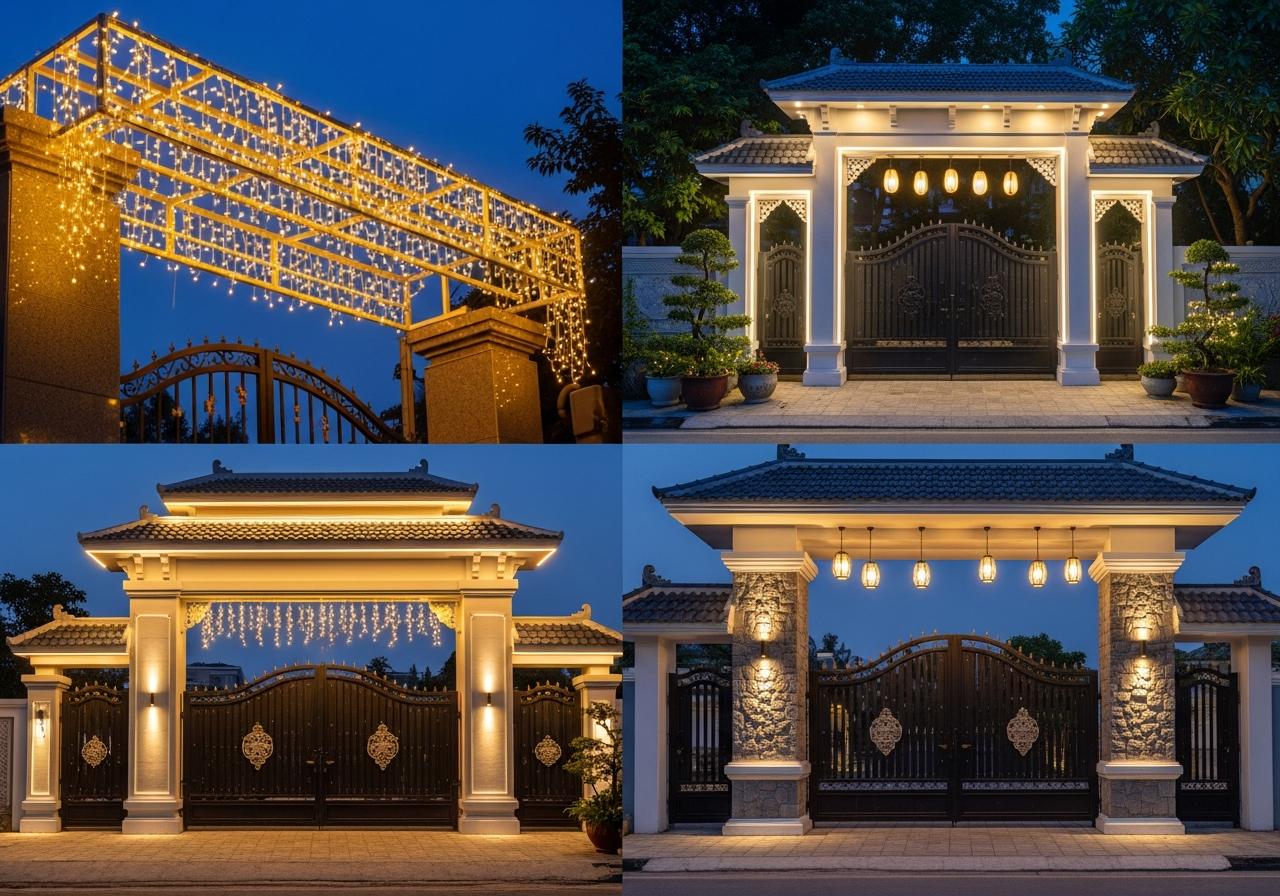 Bảng so sánh các loại đèn trang trí cổng