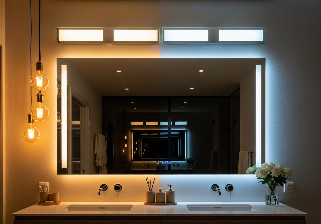 Bảng so sánh các loại đèn trang trí gương