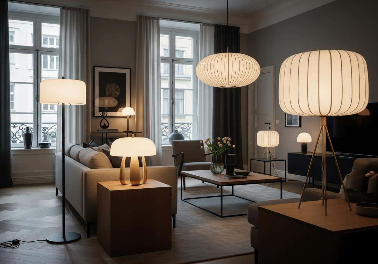 Bảng so sánh các loại đèn phòng khách