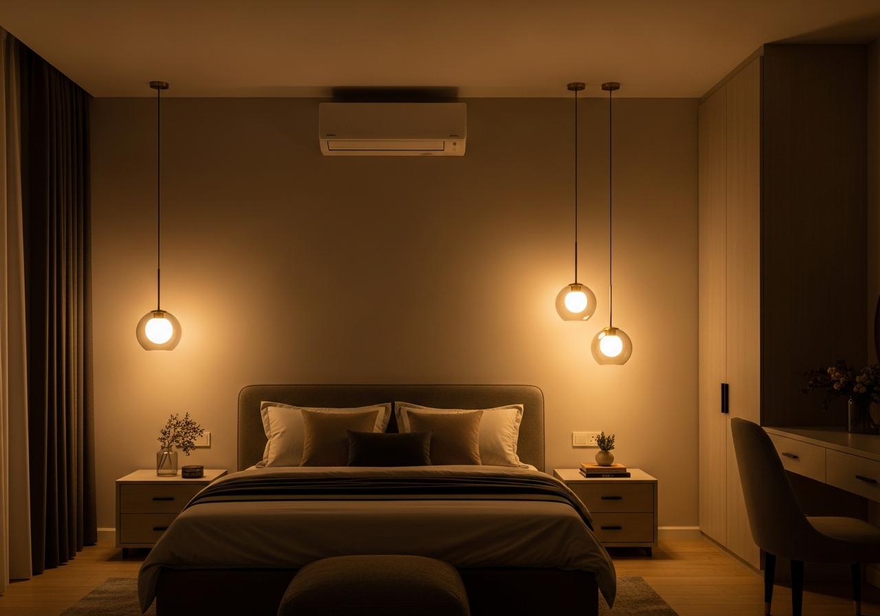 Lưu ý khi lắp đặt bóng đèn phòng ngủ