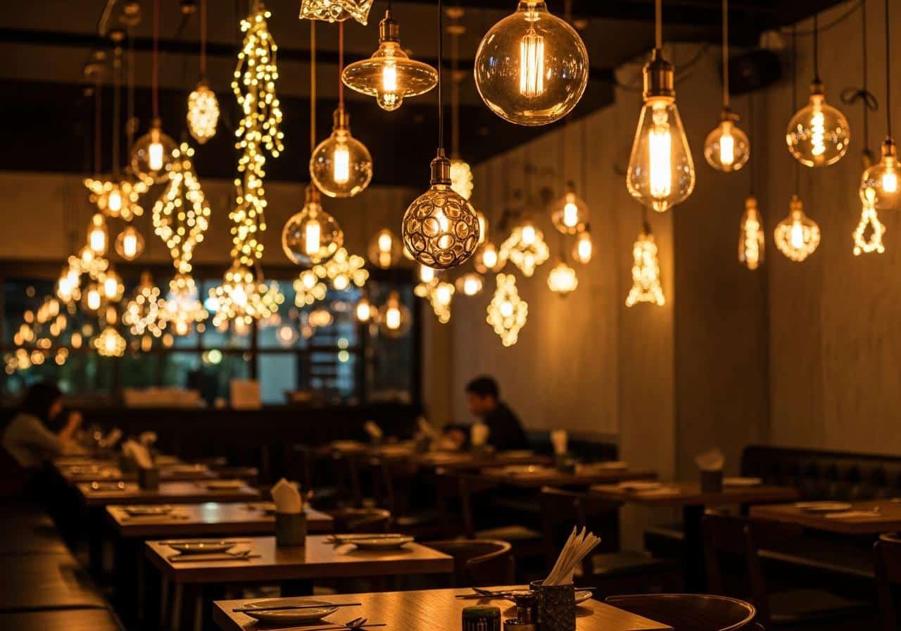 Bóng đèn trang trí quán ăn