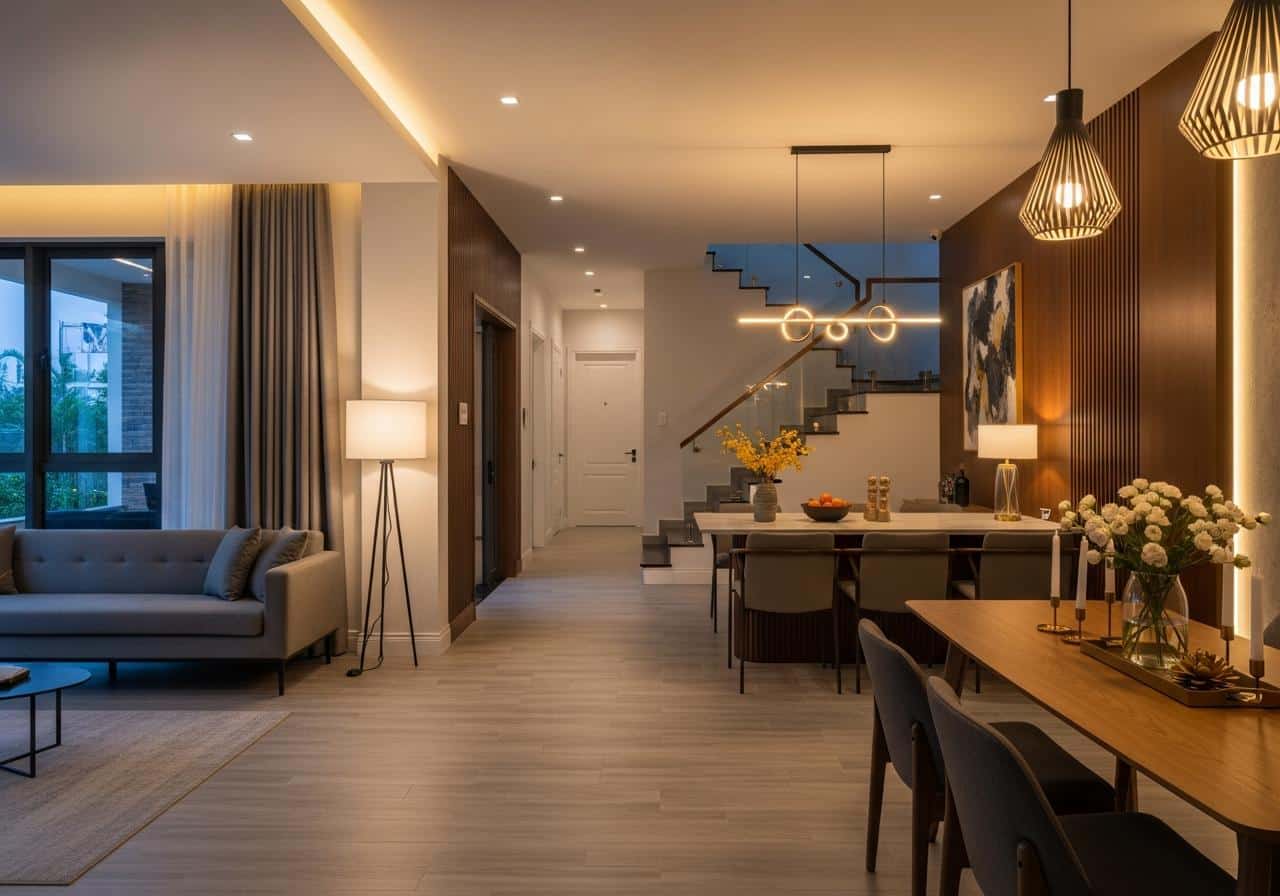 Bóng đèn trang trí trong nhà 4 2. Ứng Dụng Theo Không Gian