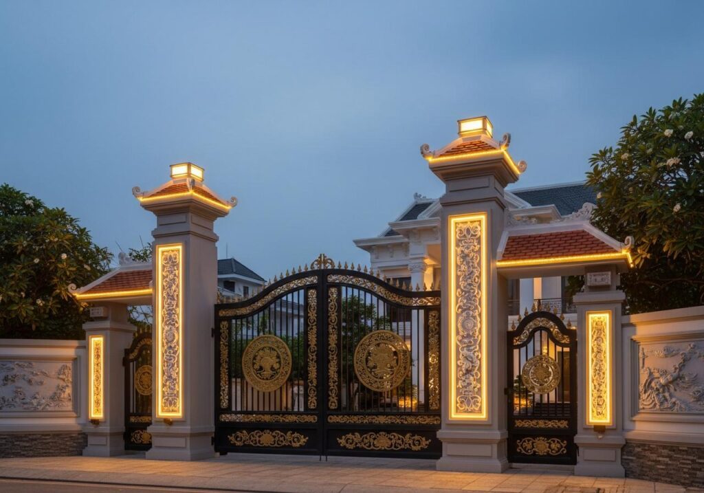 Bóng đèn trang trí trụ cổng 1 Bóng đèn trang trí trụ cổng