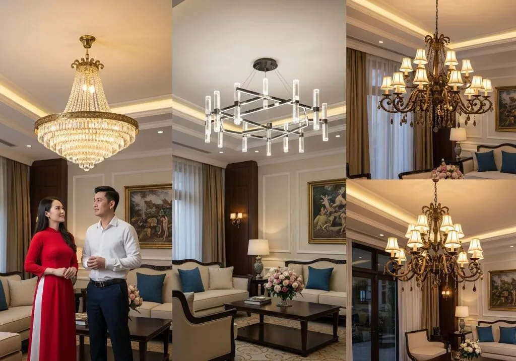 Các kiểu đèn chùm đẹp