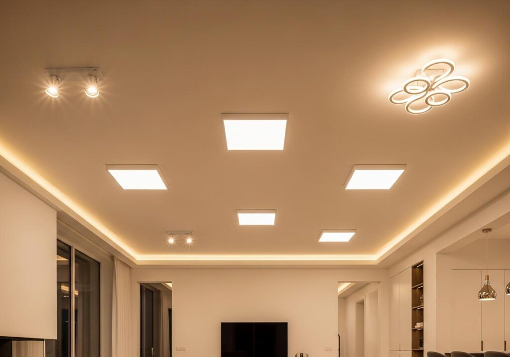 Các kiểu đèn led ốp trần 1 Các kiểu đèn led ốp trần