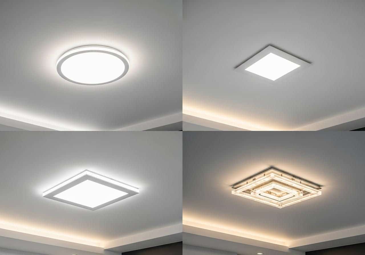 Các kiểu đèn led ốp trần 7 3. So Sánh Các Kiểu Đèn LED Ốp Trần