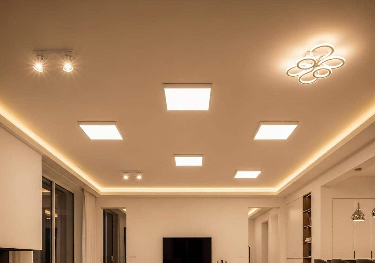 Các kiểu đèn led ốp trần 2 Các kiểu đèn led ốp trần