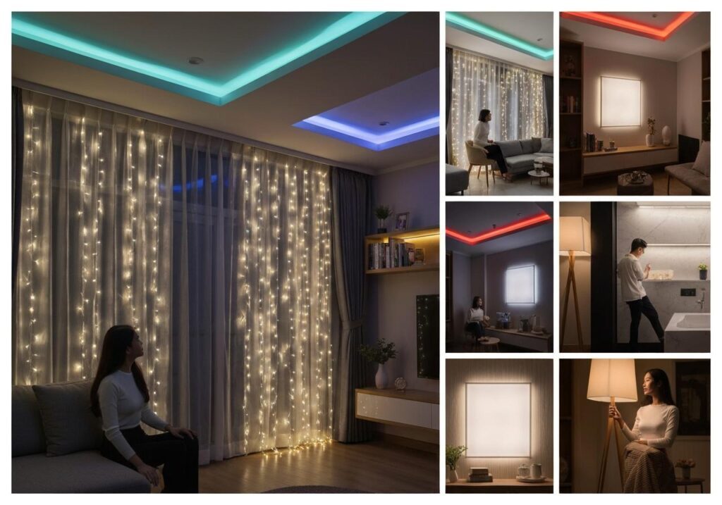 Các kiểu trang trí đèn led