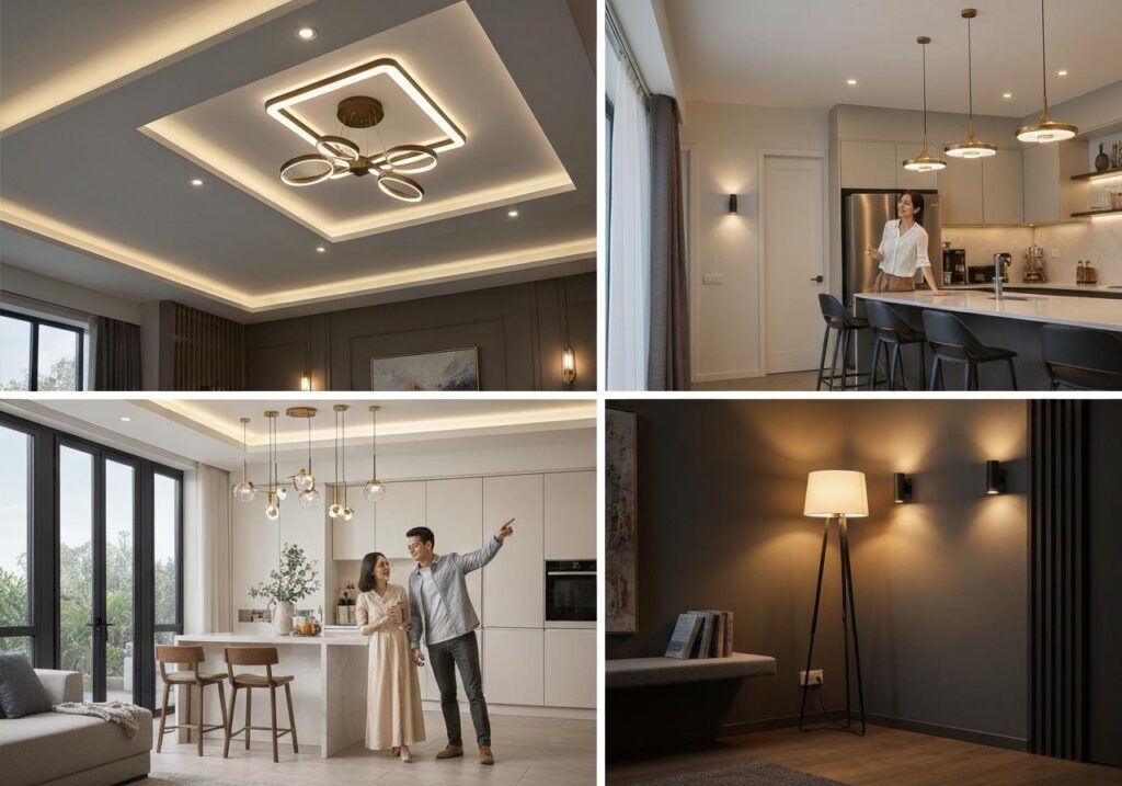 Các loại đèn chiếu sáng trong nhà 1 Các loại đèn chiếu sáng trong nhà