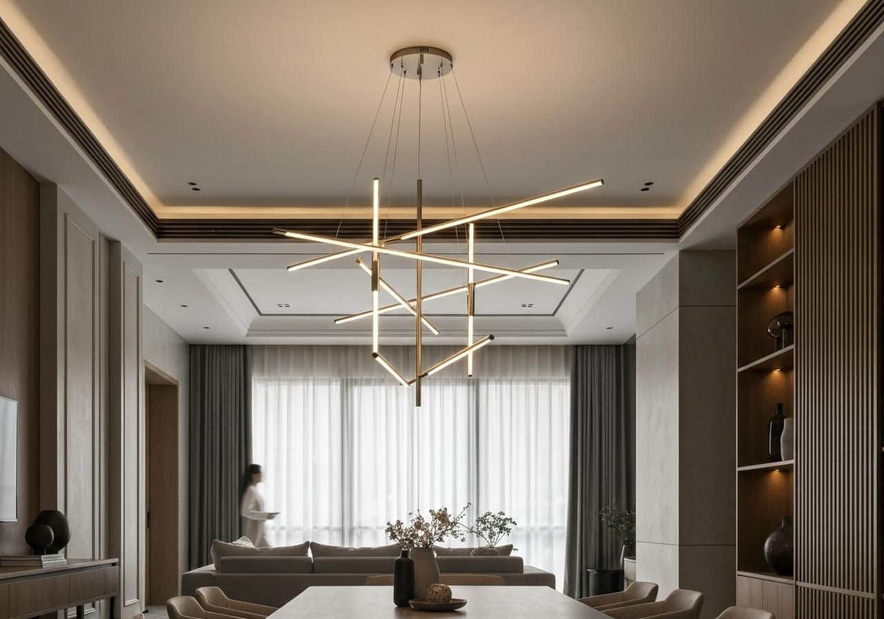 Các loại đèn chùm trang trí 5 2. Kiểu Hiện Đại