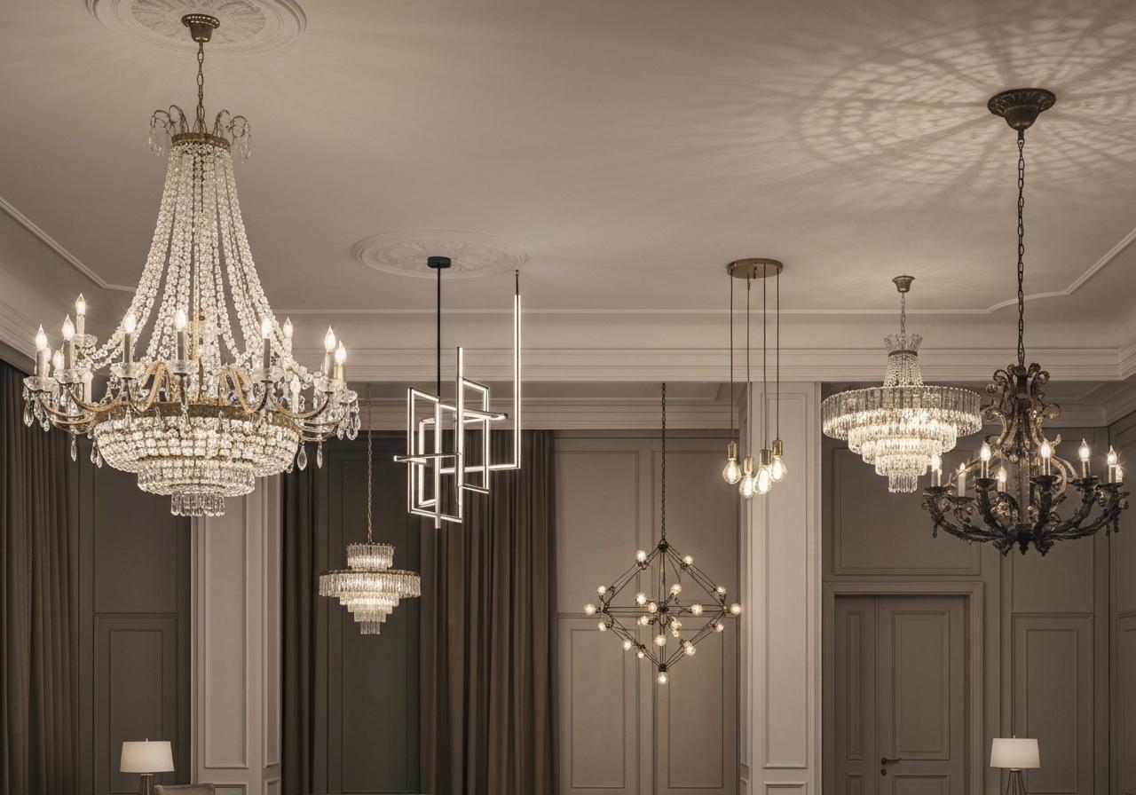 Các loại đèn chùm trang trí 2 Các loại đèn chùm trang trí