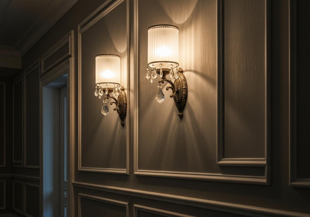 Các loại đèn gắn tường 5 2. Kiểu Cổ Điển và Trang Trí