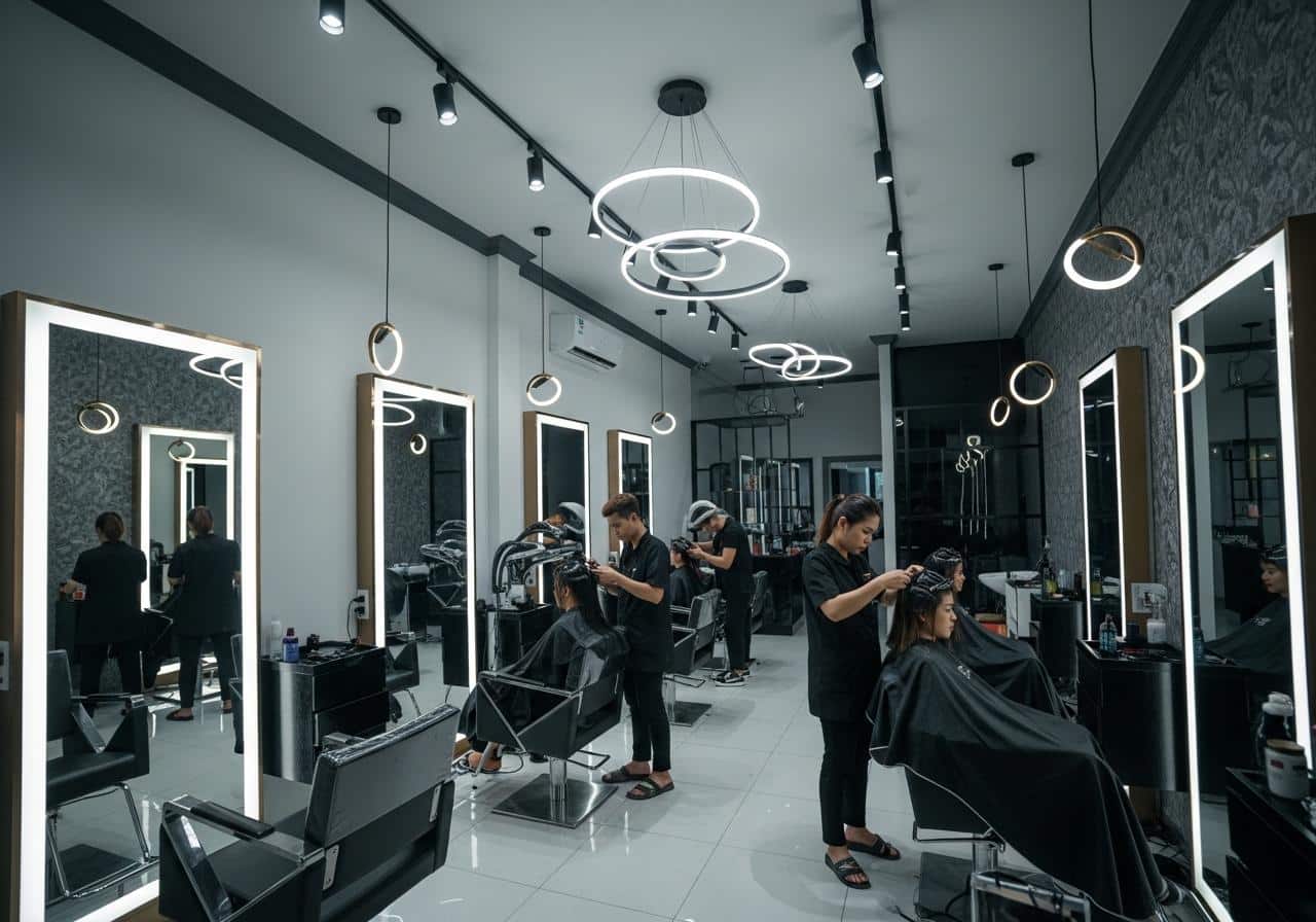 Các loại đèn led cho salon tóc 2 Các loại đèn led cho salon tóc