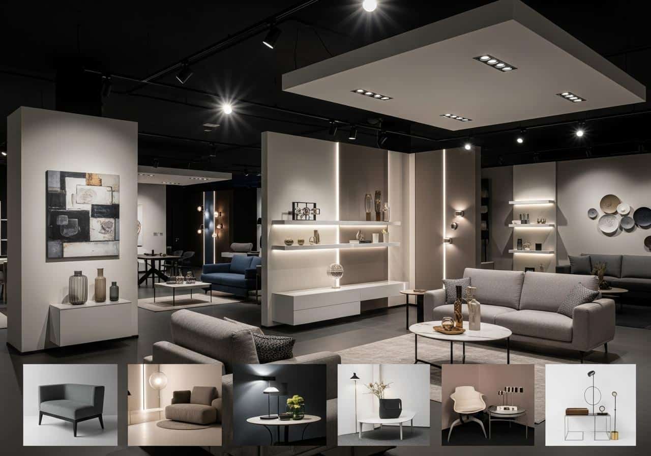 Các loại đèn led dùng cho showroom nội thất 4 3. Bố trí ánh sáng trong showroom