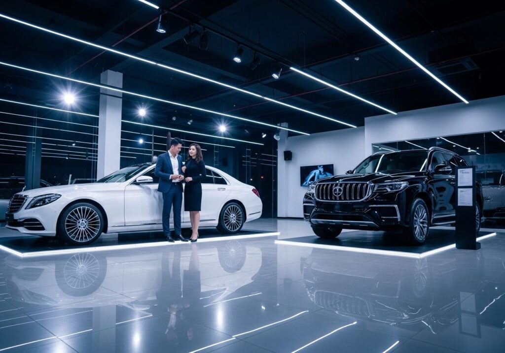 Các loại đèn led dùng cho showroom xe oto 1 Các loại đèn led thường dùng cho showroom xe oto