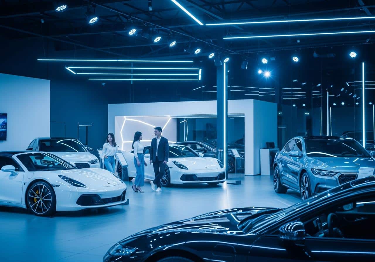 Các loại đèn led dùng cho showroom xe oto 3 2. Lợi ích khi sử dụng đèn LED cho showroom xe ô tô