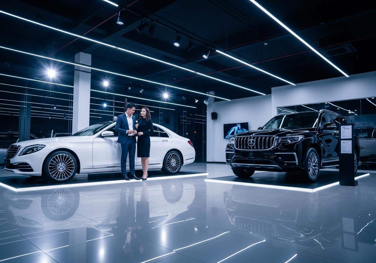 Các loại đèn led dùng cho showroom xe oto 2 Các loại đèn led thường dùng cho showroom xe oto