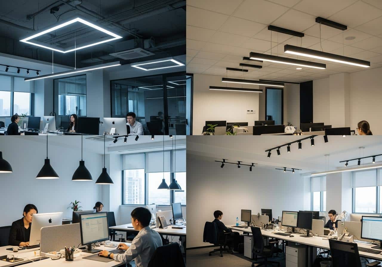 2. Các loại đèn thường dùng để chiếu sáng văn phòng làm việc