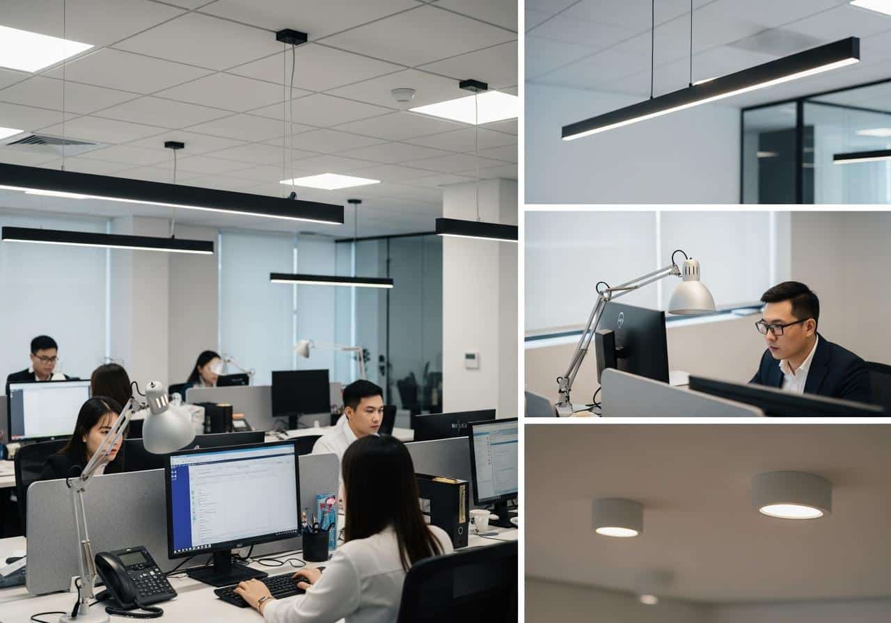 Các loại đèn thường dùng để chiếu sáng văn phòng làm việc