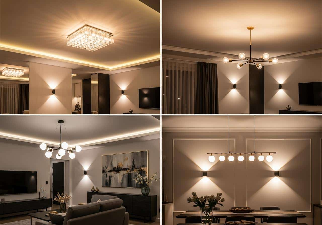 Các loại đèn trang trí nội thất 5 2. Đèn Trần và Tường