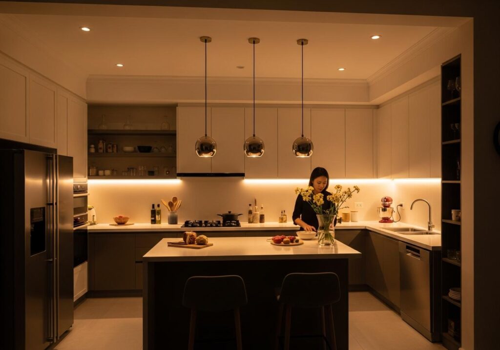 Các loại đèn trang trí phòng bếp 7 Các loại đèn trang trí phòng bếp