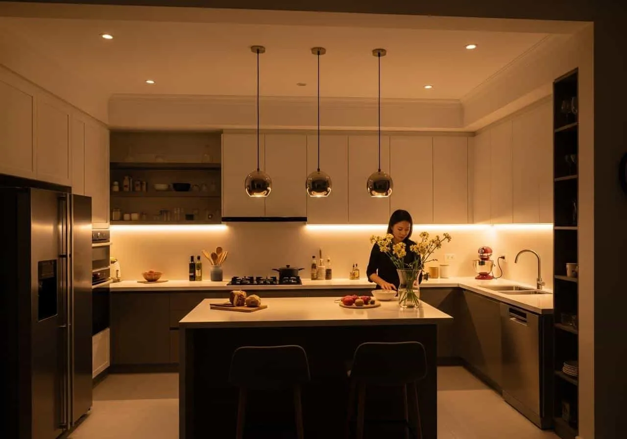 Các loại đèn trang trí phòng bếp 2 Các loại đèn trang trí phòng bếp