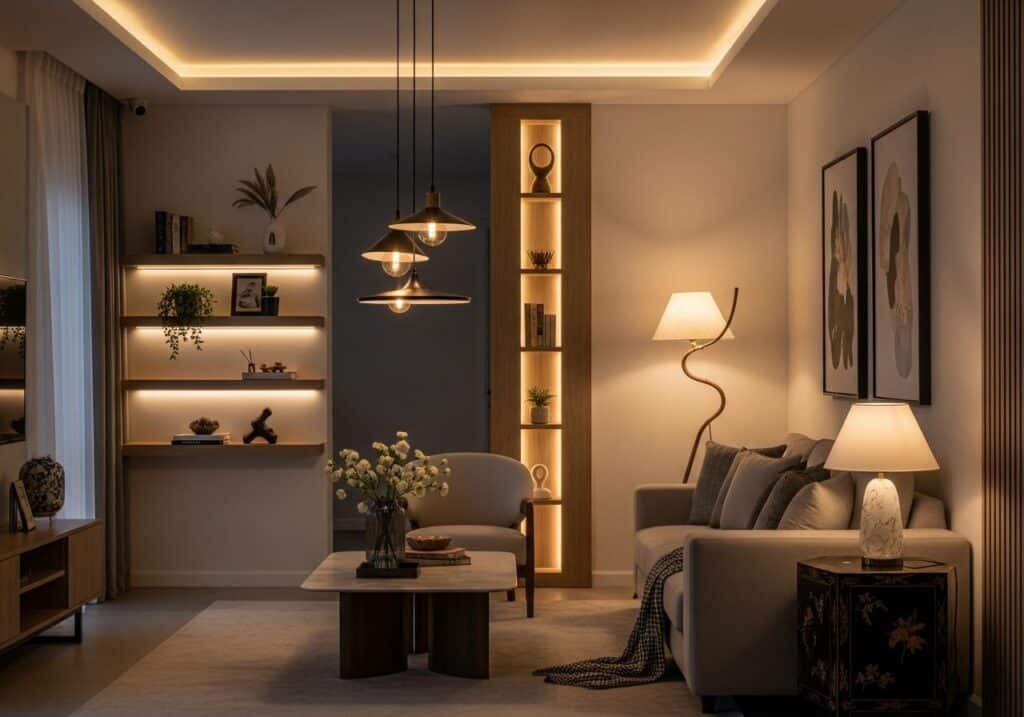 Các loại đèn trang trí phòng khách 1 Các loại đèn trang trí phòng khách