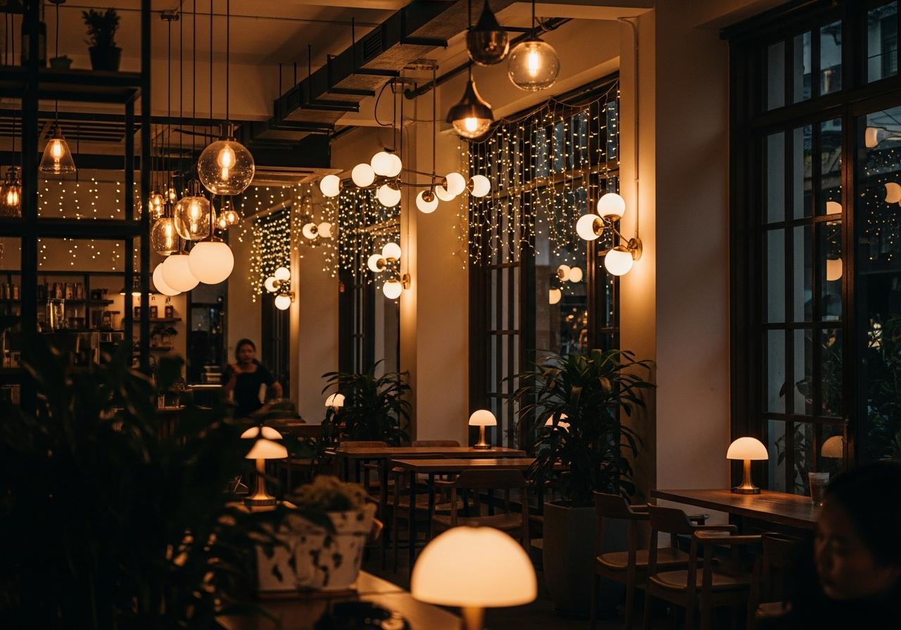 Các loại đèn trang trí quán cafe 2 Các loại đèn trang trí quán cafe