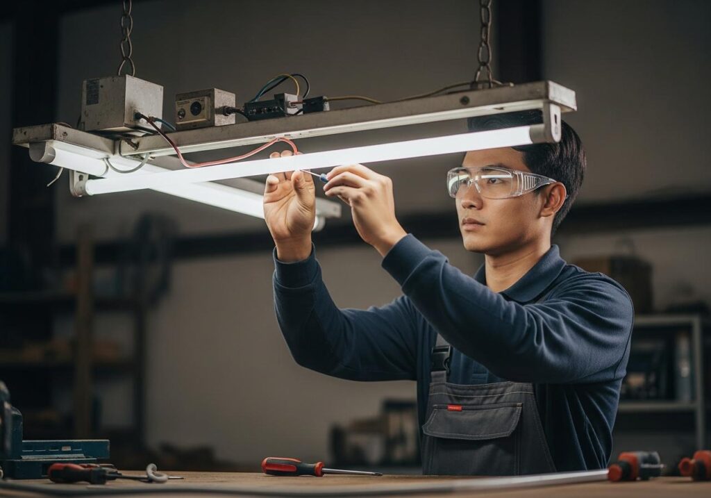 Cách lắp đèn tuýp LED vào máng đèn huỳnh quang cũ 18 Cách lắp đèn tuýp LED vào máng đèn huỳnh quang cũ