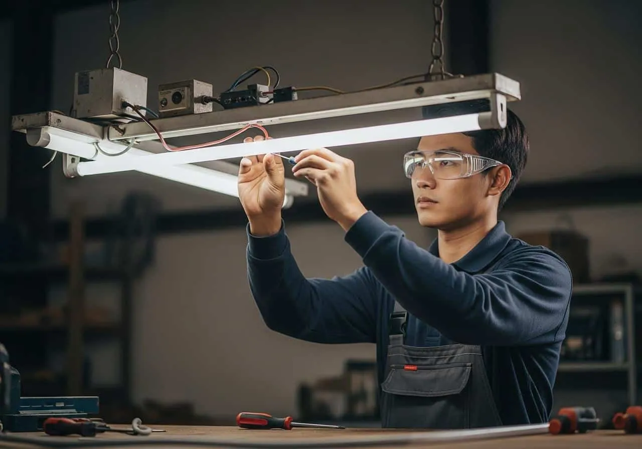 Cách lắp đèn tuýp LED vào máng đèn huỳnh quang cũ