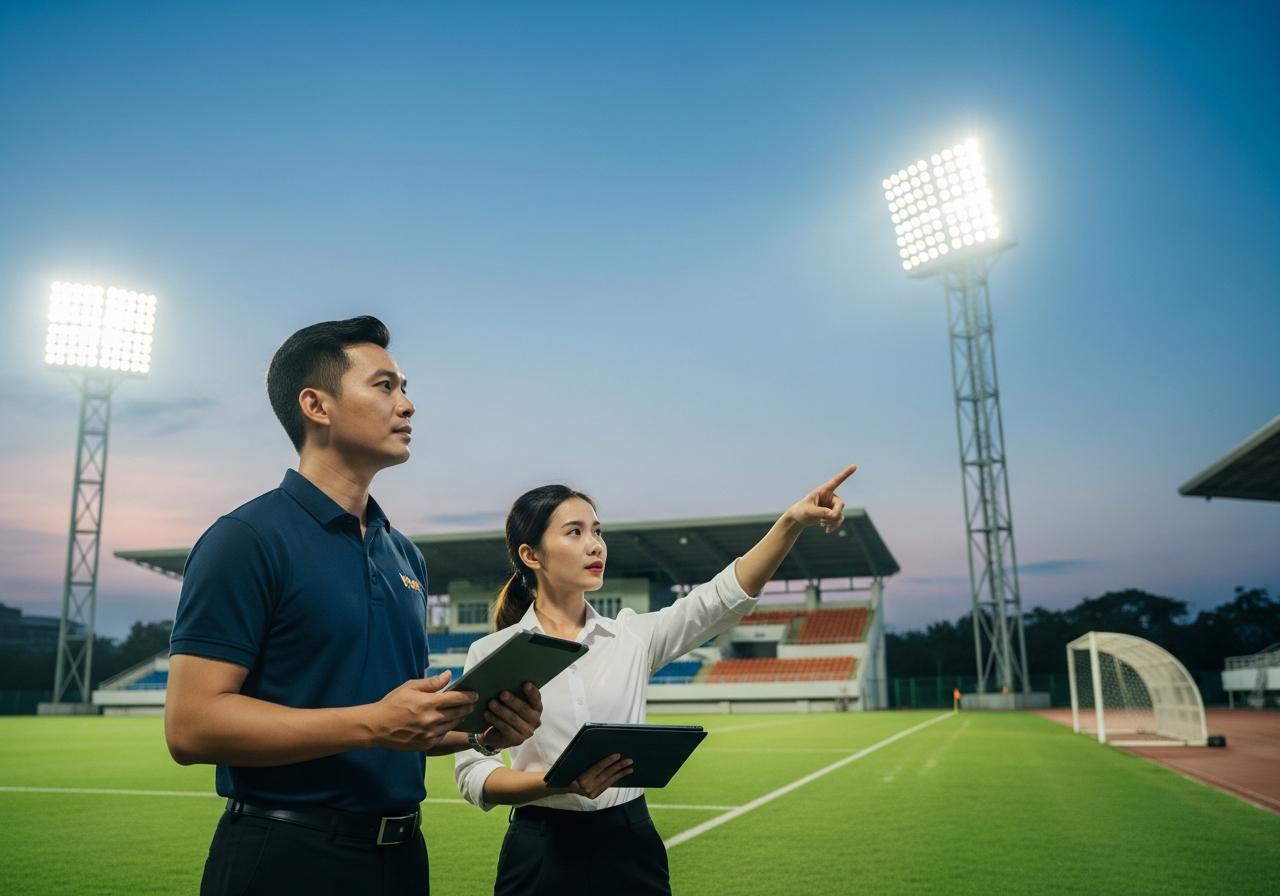 Đèn sân bóng nên sử dụng loại nào, công suất, số lượng? 5 2. Tiêu chí chọn đèn sân bóng (quan trọng nhất)